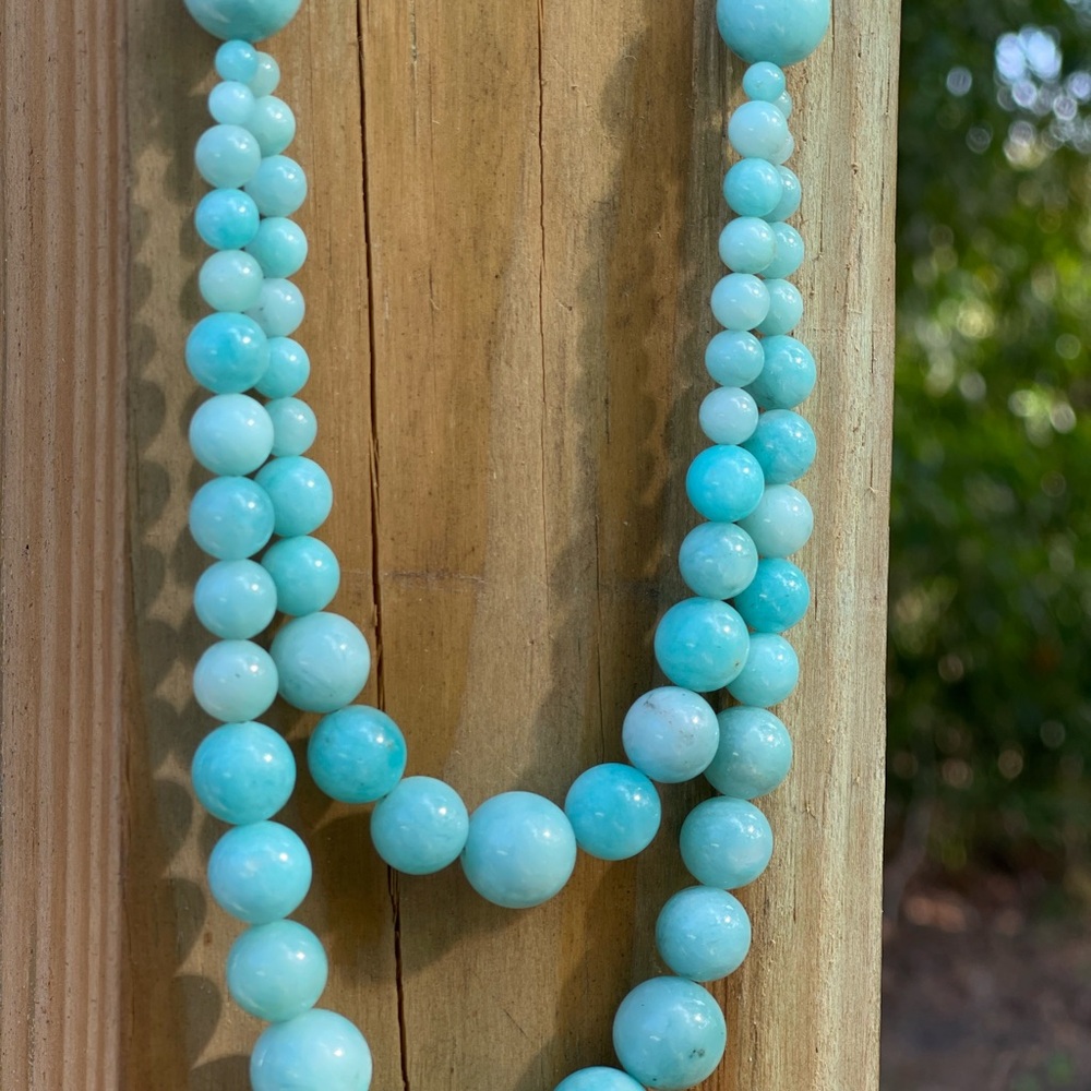 Jay King Mine Finds Peruvian Amazonite Multi Strand Necklace 21" - Picture 5 of 9